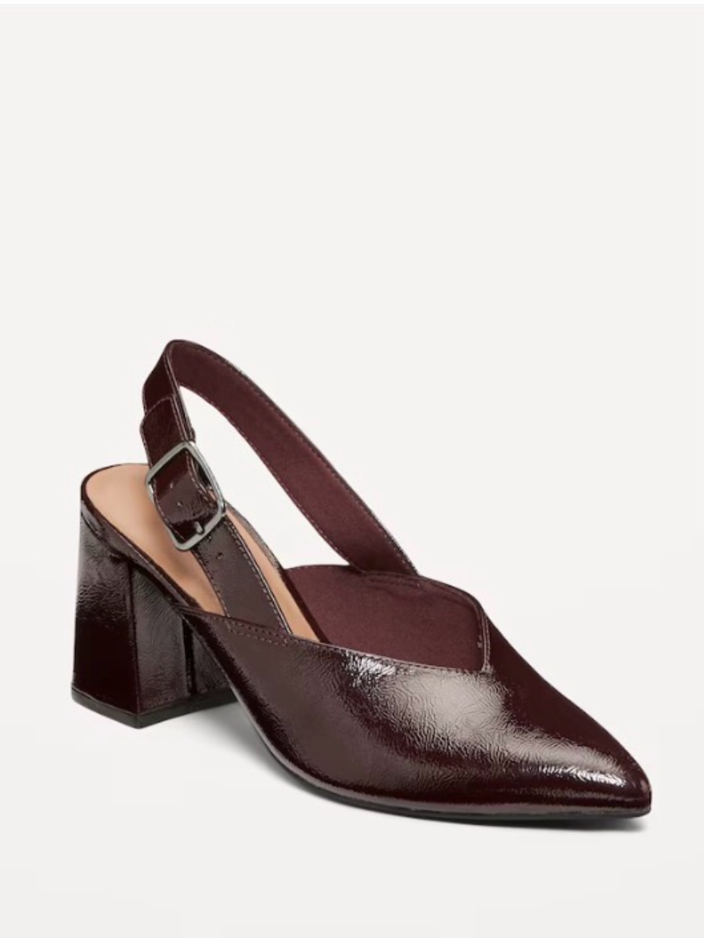 Old Navy Patent Pointed Slingback Heel in Burgundy